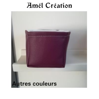 Petit panier cuir uni - différentes couleurs