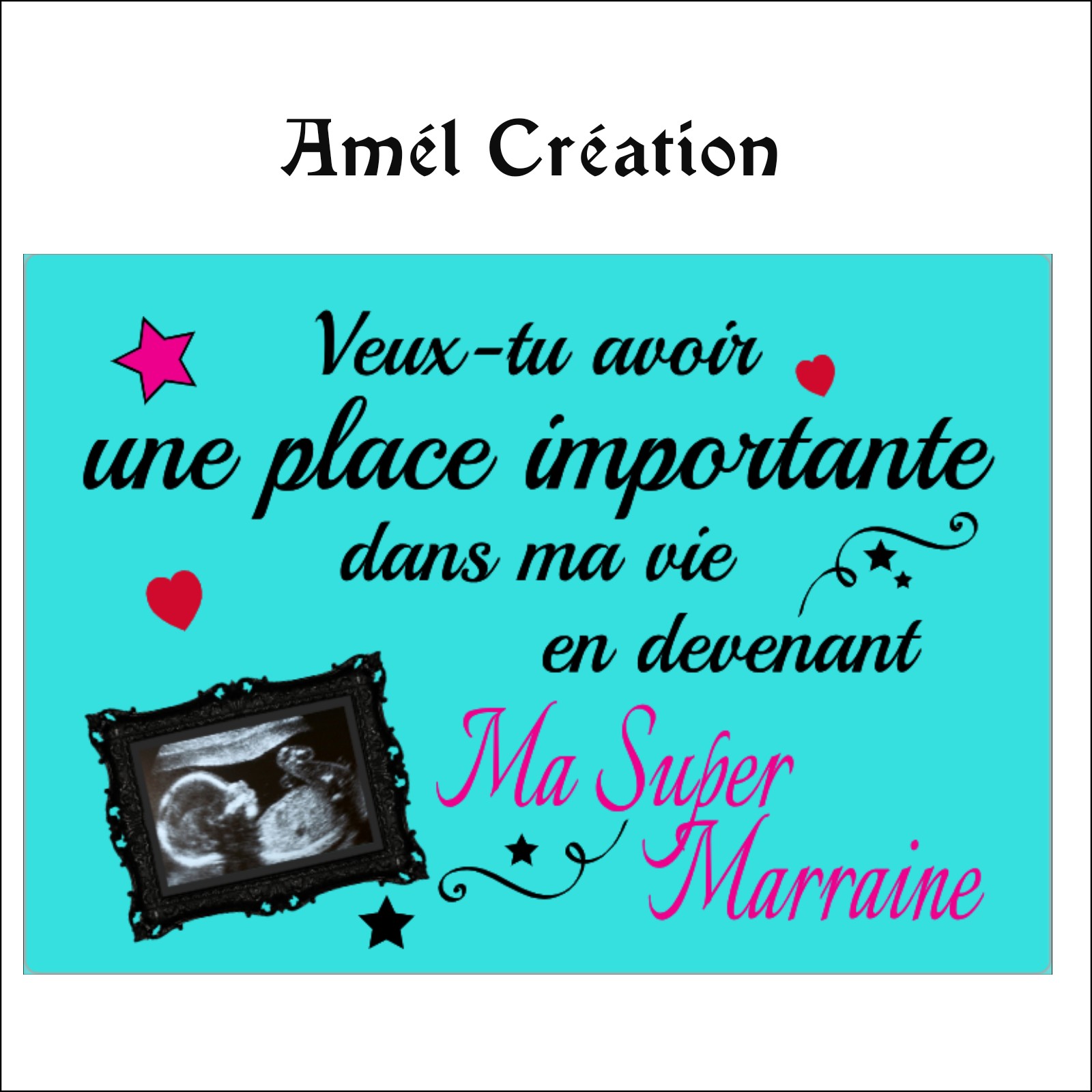 Affiche marraine personnalisée - demande marraine originale