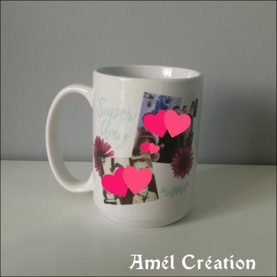 Grand MUG - modèle cadre et fleurs