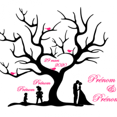 Stickers arbre empreinte mariage