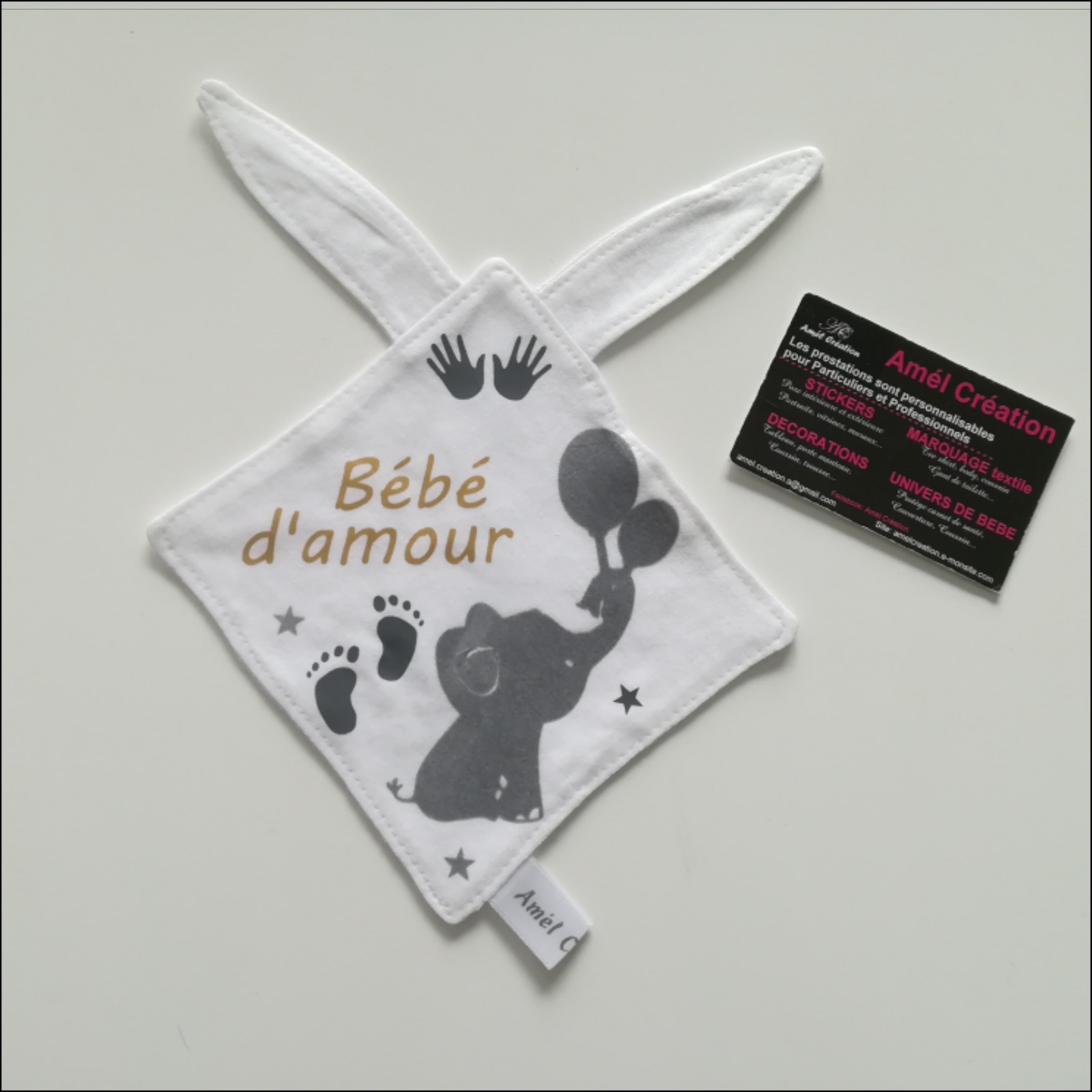 Doudou lapin elephant