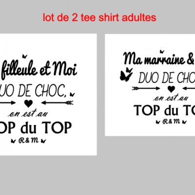 Ensemble 2 TEE SHIRT ADULTE - duo de choc