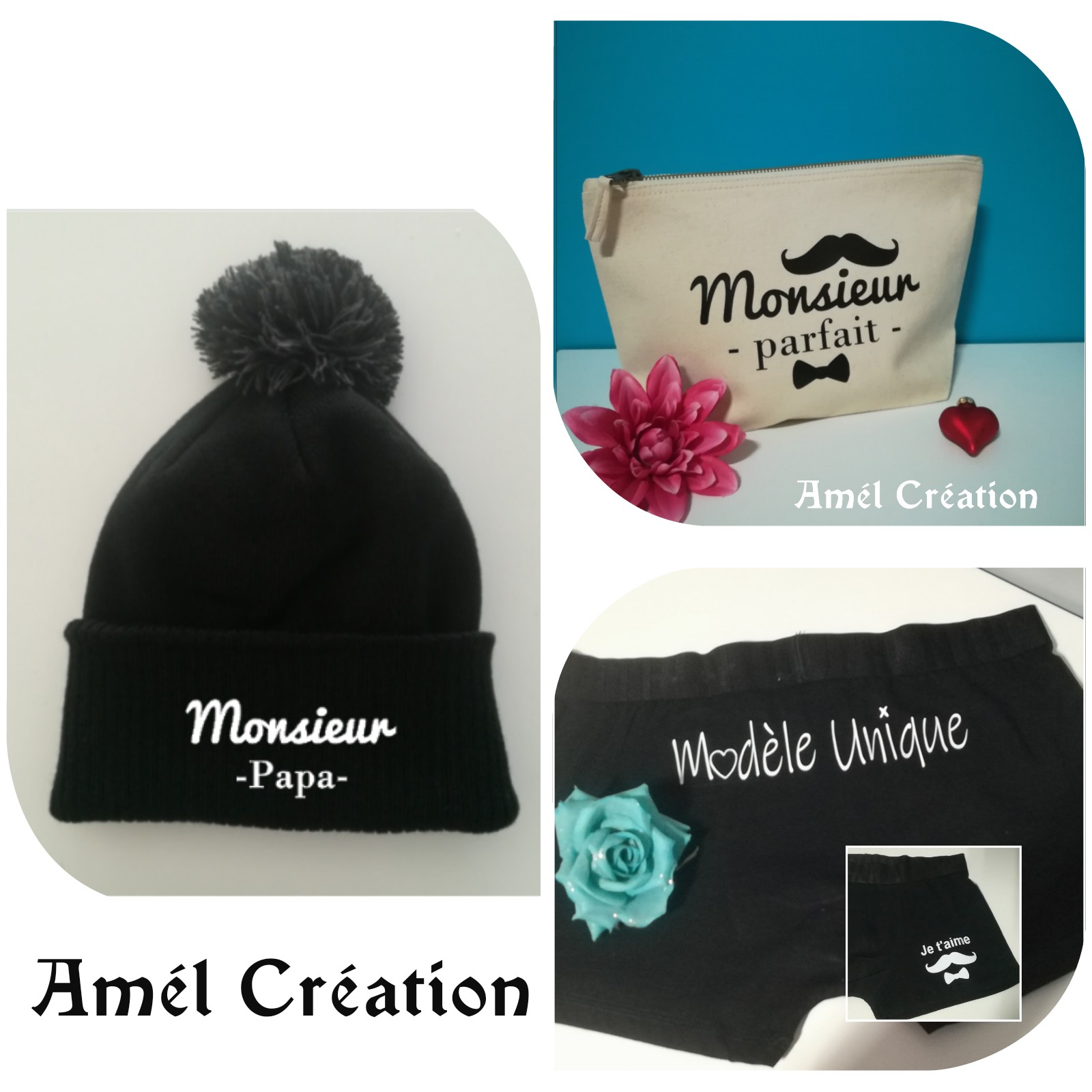 Ensemble bonnet calecon et trousse