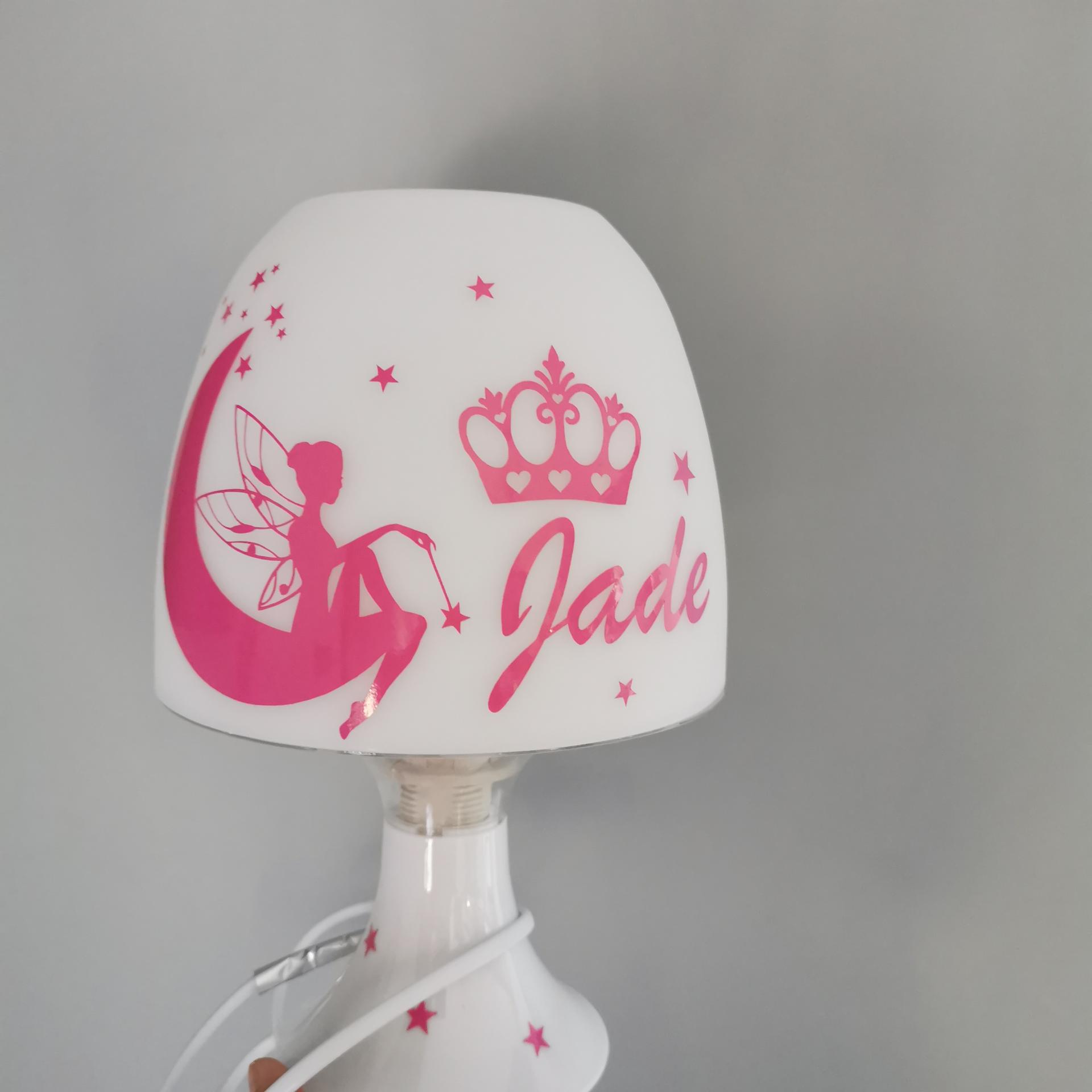 Lampe de chevet personnalisée fée couronne