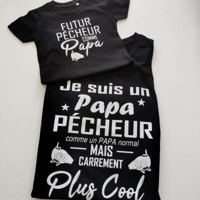 Ensemble 2 tee shirt manche courte ou longue - Je suis un papa pecheur