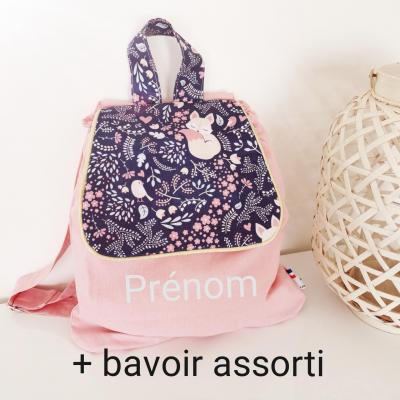 Ensemble Petit cartable renard et bavoir