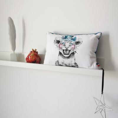 Coussin coton  - lion bleu ou rose