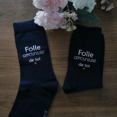 Chaussette fou amoureux ou folle amoureuse