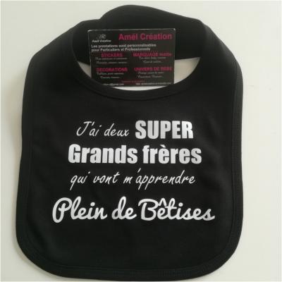 Bavoir J'ai ... super grand(s) frère(s ou soeurs) qui vont m'apprendre...