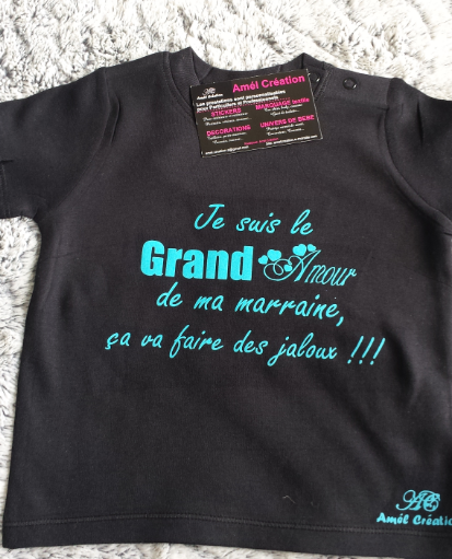 Je suis le plus grand amour de ma marraine rose turquoise