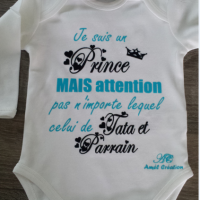 Je suis un prince tata et parrain turquoise et noir velours