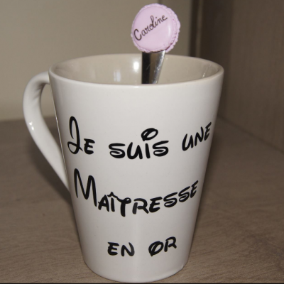 Stickers pour mug Je suis une maîtresse en or