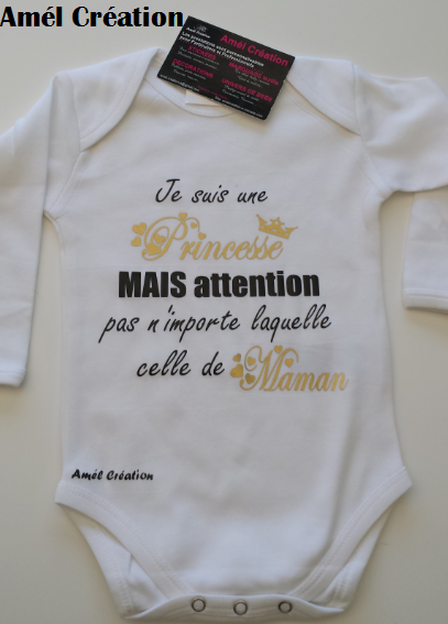 Je suis une princesse maman noir et or