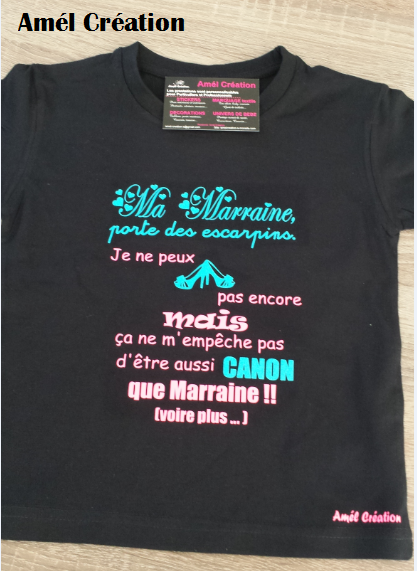 Ma marraine noir turquoise et rose flashy