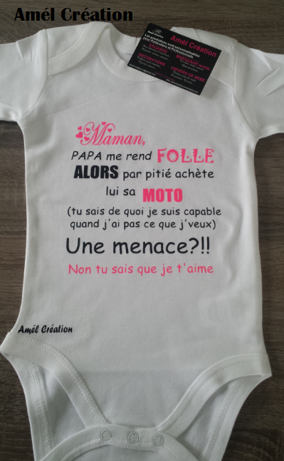 Maman papa me rend folle blanc rose flashy et noir 2