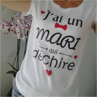 Tee shirt MC femme - j'ai un mari qui déchire