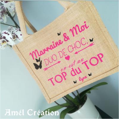 Petit Cabas toile de jute - Modèle duo de choc