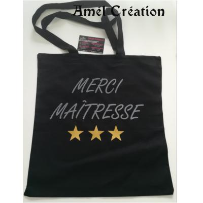 Tote bag - merci maitresse et étoiles