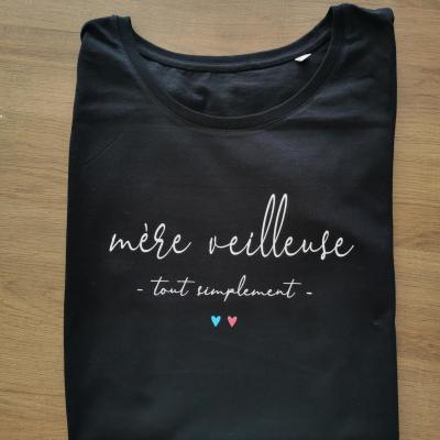 Tee shirt MC femme - Mère veilleuse tout simplement ou autre texte