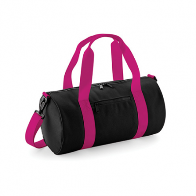 Petit sac polochon - noir et rose