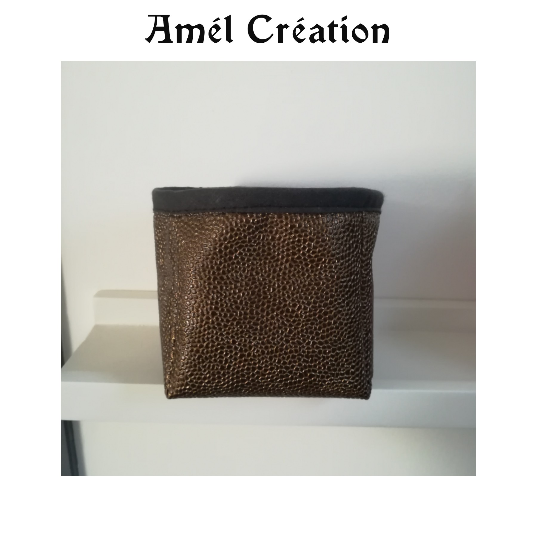 Panier cuir marron
