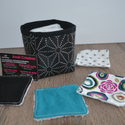 Panier cuir uni ou cuir stass et lot de 14 lingettes au choix