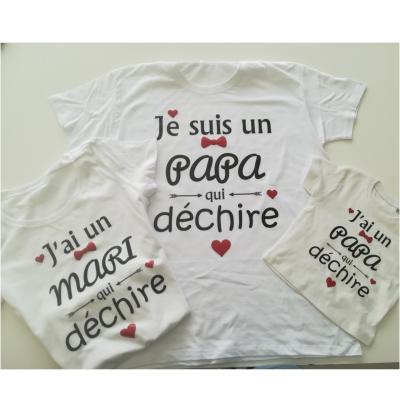 Ensemble TEE SHIRT OU BODY -  papa qui déchire - noeud