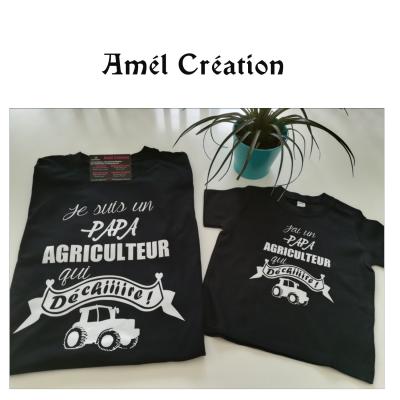 Ensemble manche TEE SHIRT OU BODY - Je suis un(e) ... AGRICULTEUR qui déchire -- J'ai un(e) ... agriculteur qui déchire