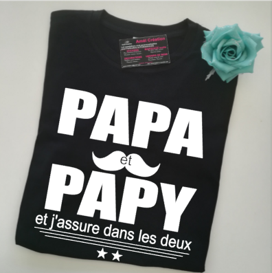 Tee shirt MC homme -  papa et papy (ou autre) assure...