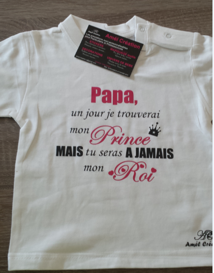 Papa un jour je trouverais mon prince en rose et noir