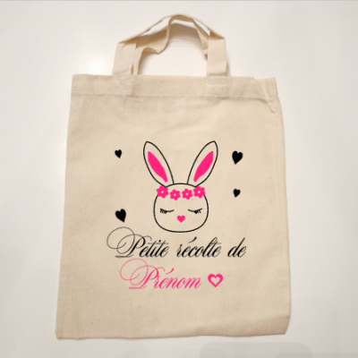 Petit Sac 100% coton -MODELE lapin coeur