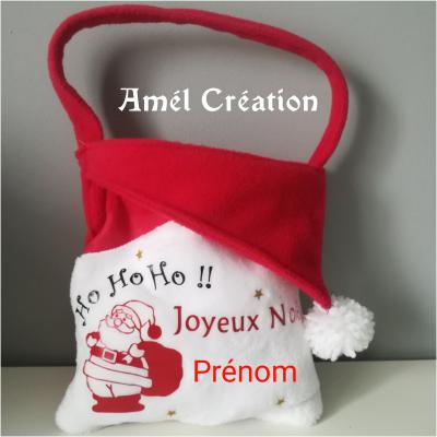 Petit sac de Noël - prénom + pere noël