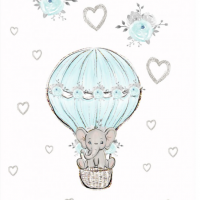 Plaid elephant ballon bleu