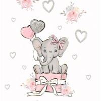 Plaid elephant cadeau rose