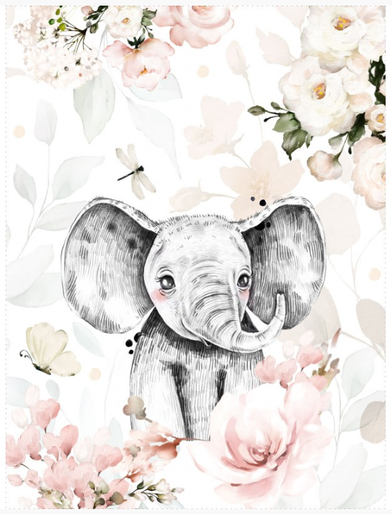 Plaid Bébé éléphant Rose