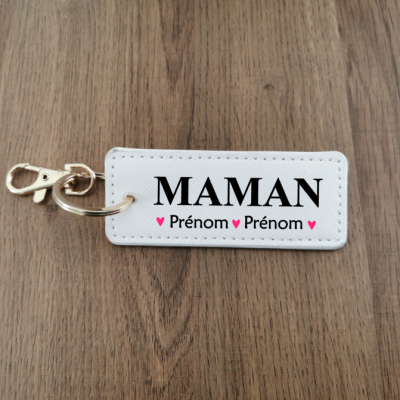 Porte clé rectangle - MAMAN et prénom(s)