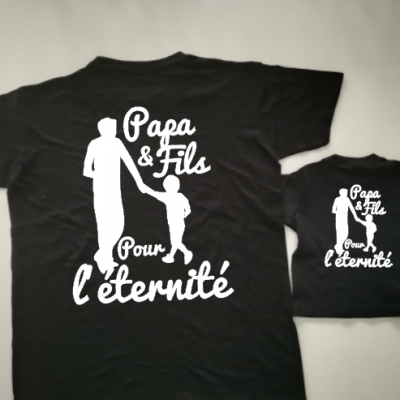 Ensemble TEE SHIRT OU BODY - Pour l'éternité -- à personnaliser avec le texte de votre choix