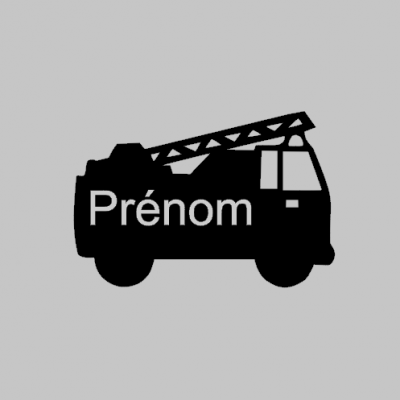 Stickers camion de pompier et prénom