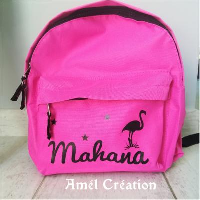 Mini sac à dos - modèle prénom et flamant rose