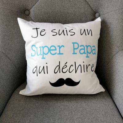 Coussin coton  - Je suis un super .. qui déchire moustache