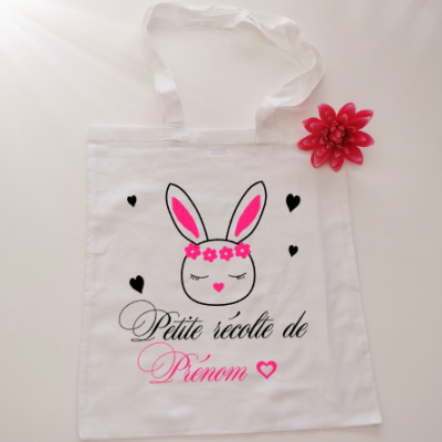 Sac 100% coton -MODELE lapin coeur