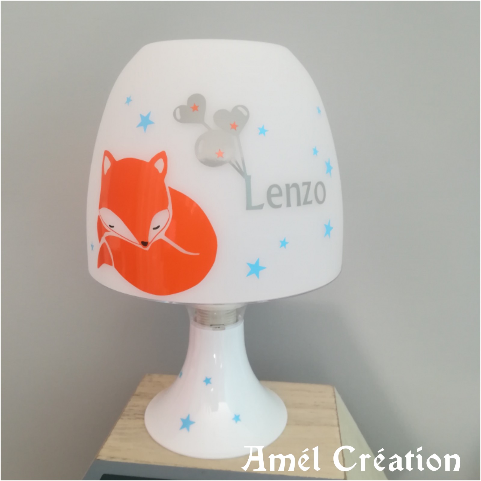 Lampe de chevet personnalisée renard