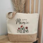 Sac cabas fleurs mamie