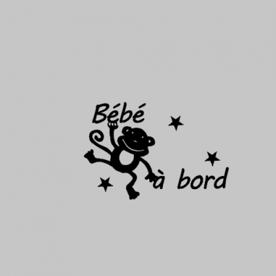 Stickers bébé à bord singe