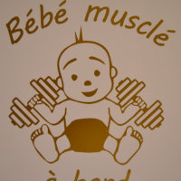Sticker bebe a bord bebe muscle 1
