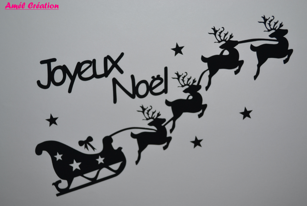 Sticker traineau joyeix noel