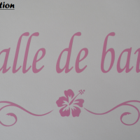 Stickers salle de bain hibiscus