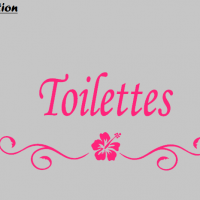 Stickers toilette hibiscus 1