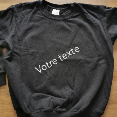 Sweat noir 7-8ans - à personnaliser
