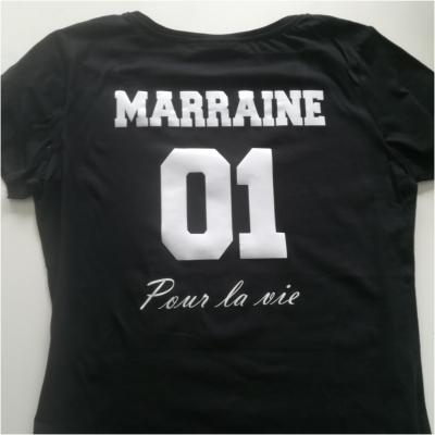 Tee shirt MC femme - Texte + numéro + pour la vie